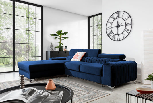Luxurious Grayson Corner sofa bed in a modern living room setting.