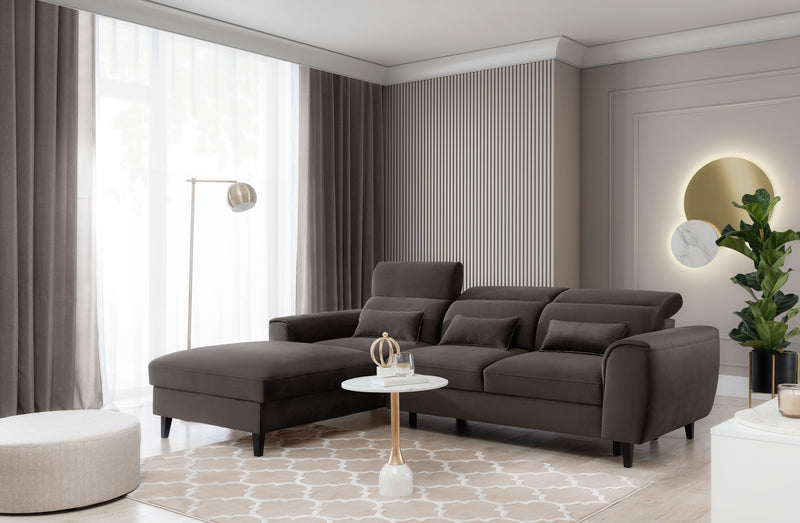 Modern FOBLE Corner Sofa Bed in elegant living room setting.