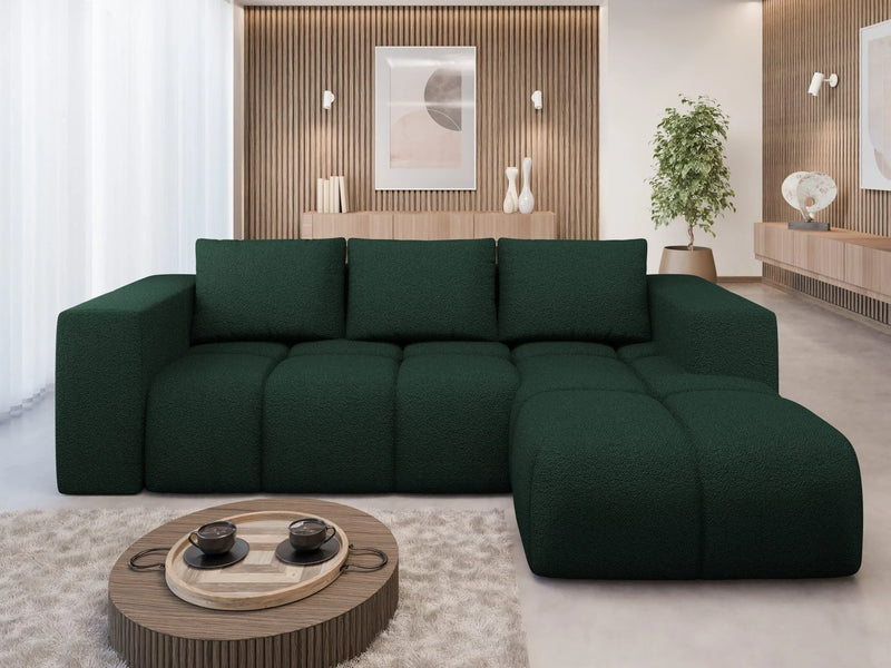 FLAVIO Corner Sofa Bed in a modern living room setting.