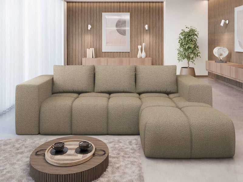 FLAVIO Corner Sofa Bed in modern living room setting.