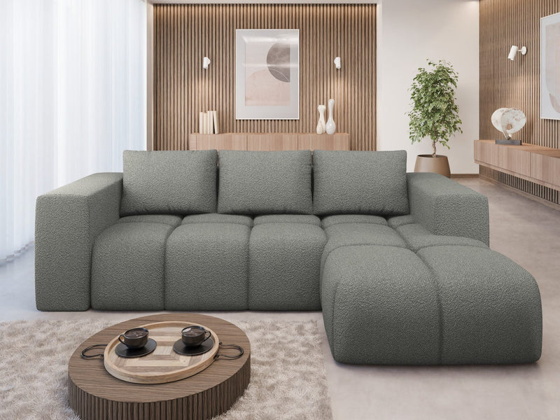 FLAVIO Corner Sofa Bed in modern living room setup.