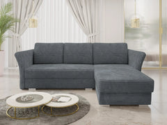 Luxurious MARINO Corner Sofa Bed with plush corduroy fabric in elegant room setting.