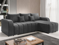 PUFETTO Corner Sofa Bed in gray, modern and stylish design, perfect for comfortable rest and peaceful sleep.