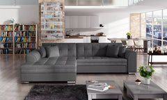 Modern SOLANGE Corner Sofa Bed in stylish living room setting.