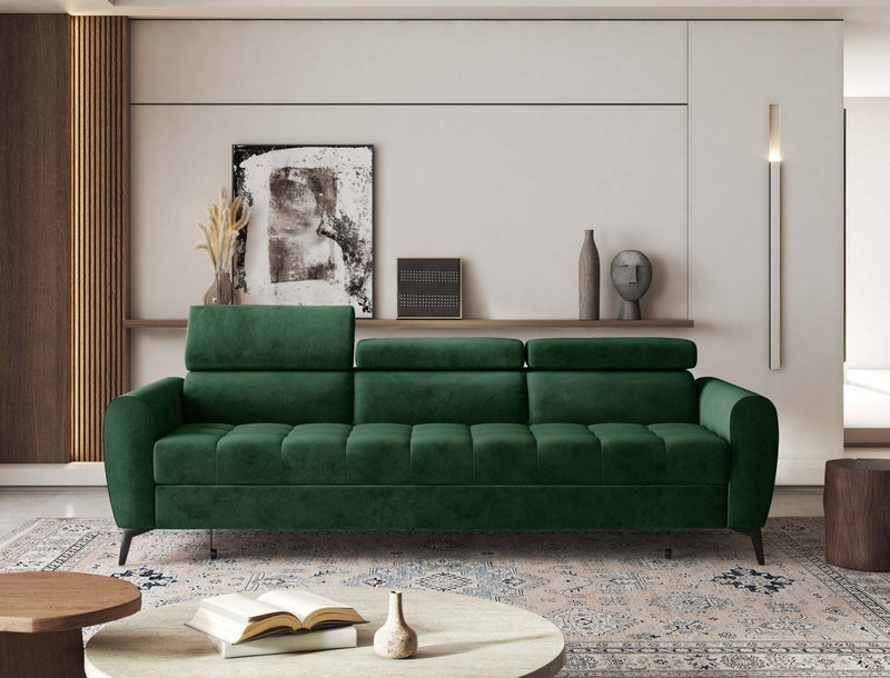 BJORN Sofa Bed with adjustable headrests in a modern living room setting.
