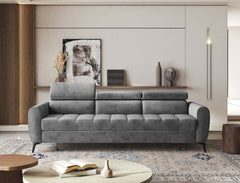 BJORN sofa bed in a modern living room setting with adjustable headrests, hydrophobic fabric, and sleeping function.