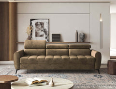 BJORN sofa bed in modern living room with adjustable headrests and hydrophobic fabric.