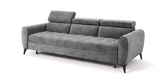 Gray BJORN Sofa Bed with adjustable headrests and hydrophobic fabric.